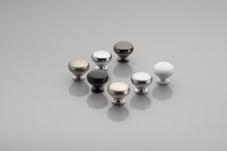 Ручка-кнопка, BERGAMO, d=33мм, металл, инокс, GTV