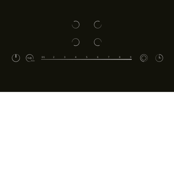 Варочная панель EVH 642D BL, 60см, стеклокерамика, черный, Lex