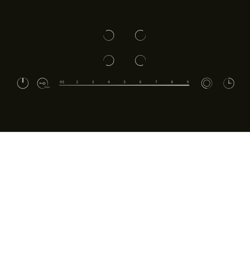 Варочная панель EVH 642D BL, 60см, стеклокерамика, черный, Lex