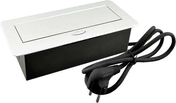 Горизонтальная, 2хEURO+2хUSB A+C, полуавтомат, белый, 263х117х65мм, металл/пластик, AQ