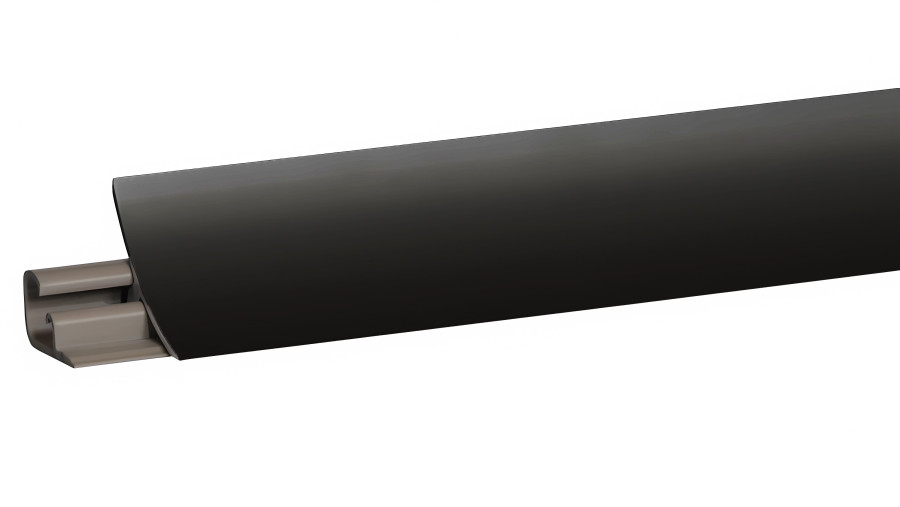 Плинтус LB-23 Lira, L=3000мм, пластик/алюминий, черный матовый