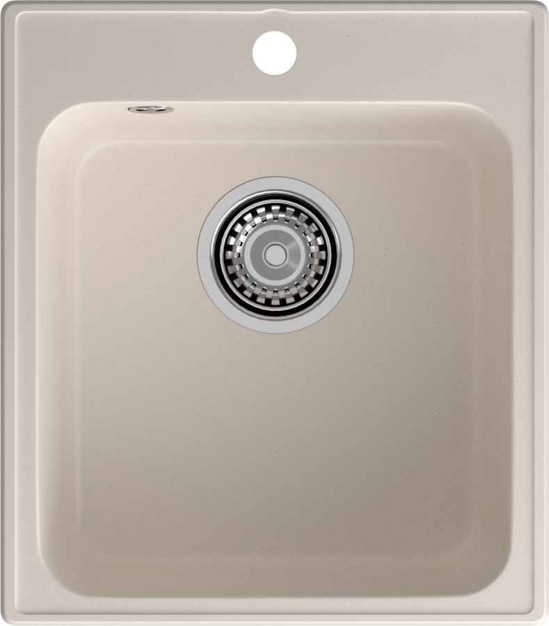 Мойка ЭкоМ 4248, 420х480мм, кварц, белый (без сифона)