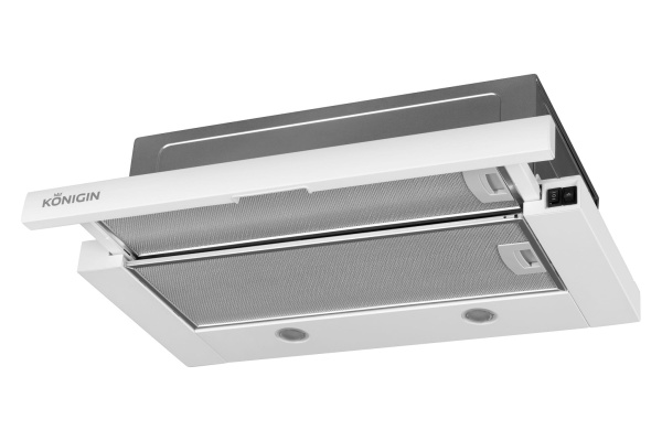 Вытяжка встраиваемая телескопическая Pixel Out White, 60 см, б/уг. фильтра, белый, Konigin