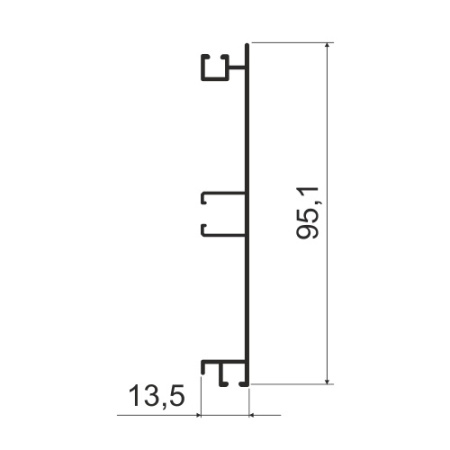 Цоколь алюминиевый, Н=100мм, L=4000мм, А21 латунь