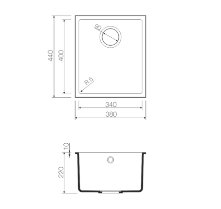 Мойка Bosen 38-U-WH, Tetogranit/белый