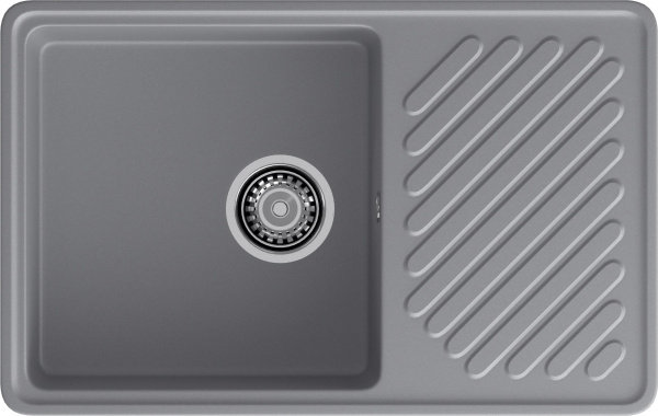 Мойка GranFest QUARZ 52, 753х476 мм, темно-серый (прямоугольная, без сифона)