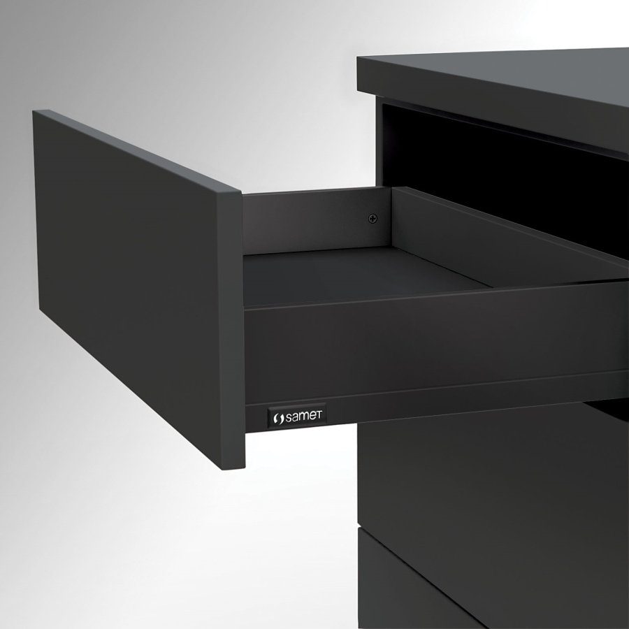 Ящик FLOWBOX с толкателем (PtO), H=106/58мм, L=450мм, антрацит, Samet