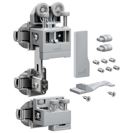 Комплект фурнитуры WingLine L, 25кг, самозакрывание, с ниж. напр. элементом, серый, левый