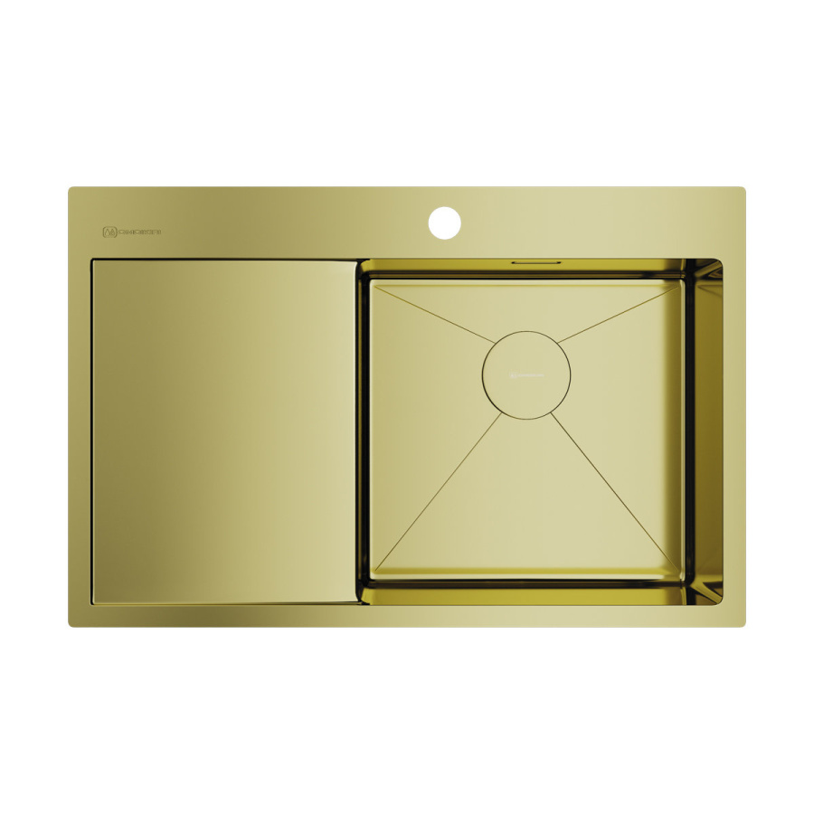 Мойка Akisame 78-LG-R, нержавеющая сталь, светлое золото