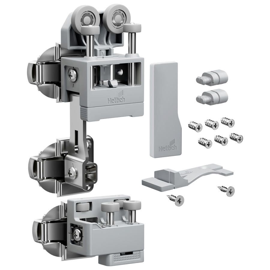 Комплект фурнитуры WingLine L, 25кг, самозакрывание, с ниж. напр. элементом, серый, левый