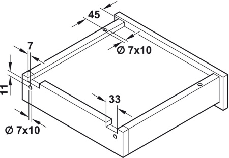 Направляющие скрытого монтажа PUSH TO OPEN, L=300мм, частичное выдвижение, насадной монтаж, Hafele