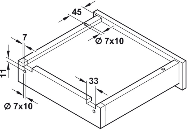 Направляющие скрытого монтажа PUSH TO OPEN, L=300мм, частичное выдвижение, насадной монтаж, Hafele