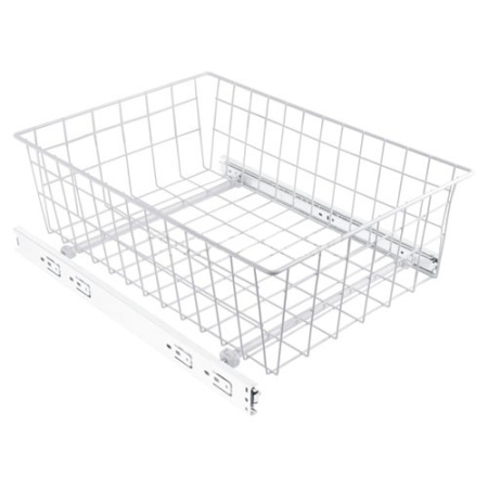 Решетчатая выдвижная емкость, 335х475х150мм, шариковые направляющие, белый
