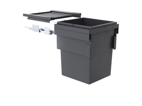 Контейнер выдвижной, 55л, 412-418х405х544мм, в шкаф на 450мм, пластик, графит, Cargo Synchro