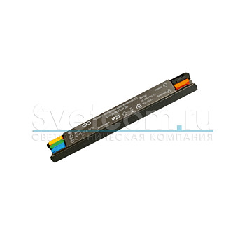 Трансформатор  60W/12V, IP20, 190х20х19,5мм, с быстрозажим.клеммами, сверхтонкий, алюминий, GLS