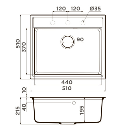 Мойка Daisen 51-GR, Artgranit/leningrad grey