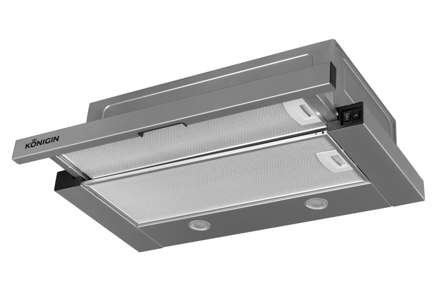 Вытяжка встраиваемая телескопическая Pixel Grey, 60 см, б/уг. фильтра, серый, Konigin