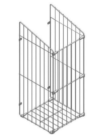Корзина для белья, фасад 500мм, 305х430х620мм с креплением, сталь, белый