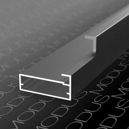 MZ13-01 Алюминиевый профиль-ручка для стекла, 45х37мм, L=2850мм, черный браш