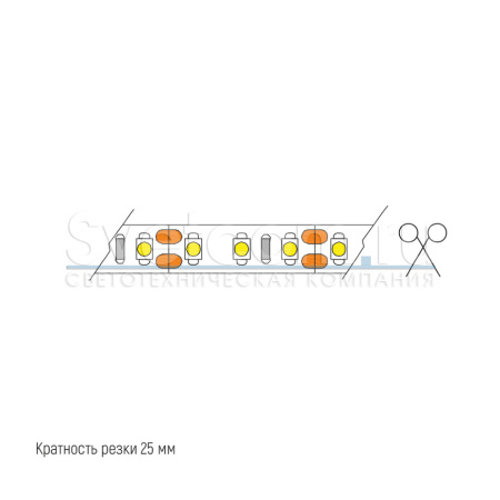 Лента  5х5000мм, SMD 2835, 12В, теплый, 12.0 Вт/м, 120 диодов/м, 1 200 Лм/м, IP20, GLS