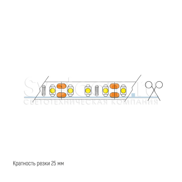 Лента  5х5000мм, SMD 2835, 12В, теплый, 12.0 Вт/м, 120 диодов/м, 1 200 Лм/м, IP20, GLS