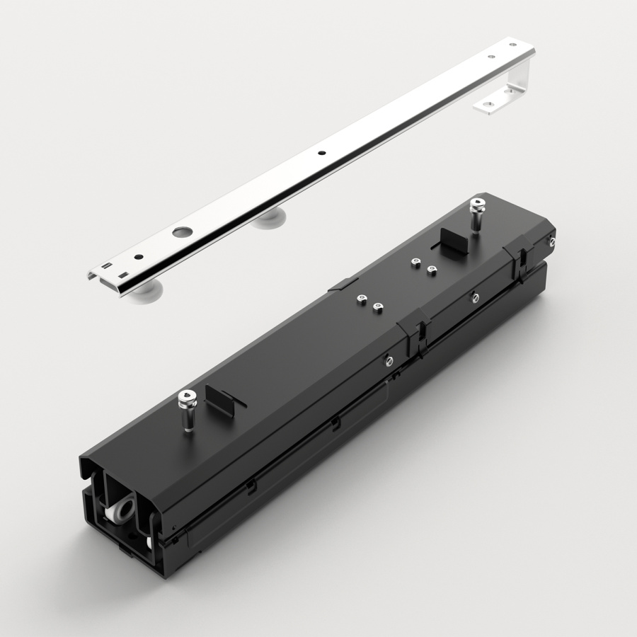 Комплект направляющих OLONA с демпфером Silent System для закрывания/открывания, синхронизация, 100 кг, антрацит