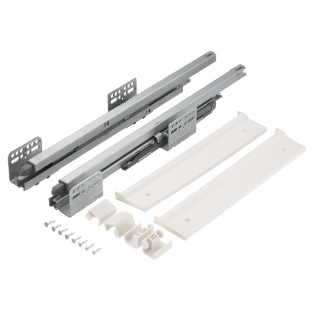 Корзина для белья в шкаф на 600мм, 490х520х210мм, полное выдвижение, с доводчиком, белая