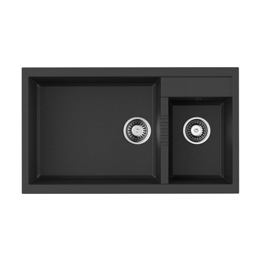 Мойка Tedori 86-2-LB-BL, Tetogranit/черный