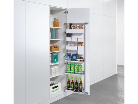 Стеллаж выкатной Тандем II-Юбокс, 5 полок, 600х1700мм, в базу на 600мм, хром, Kessebohmer