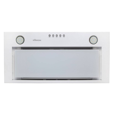 Вытяжка полновстраиваемая Next, 60см, б/угольного фильтра, белый/белое стекло, Konigin