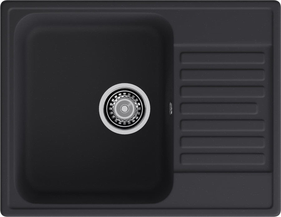 Мойка ЭкоМ 6248, 620х480мм, кварц, черный (без сифона)
