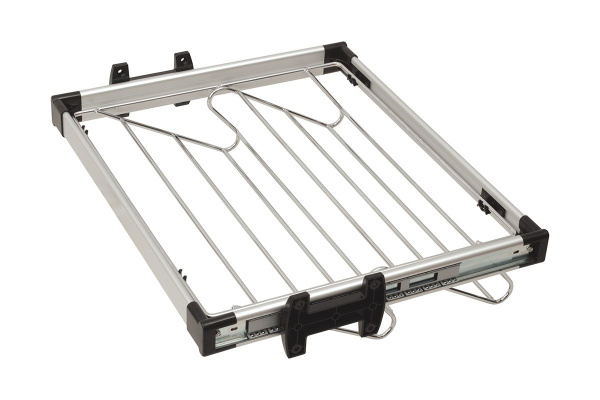 Обувница в шкаф на 600мм, 564х462х155мм, полное выдвижение, алюминий/черный