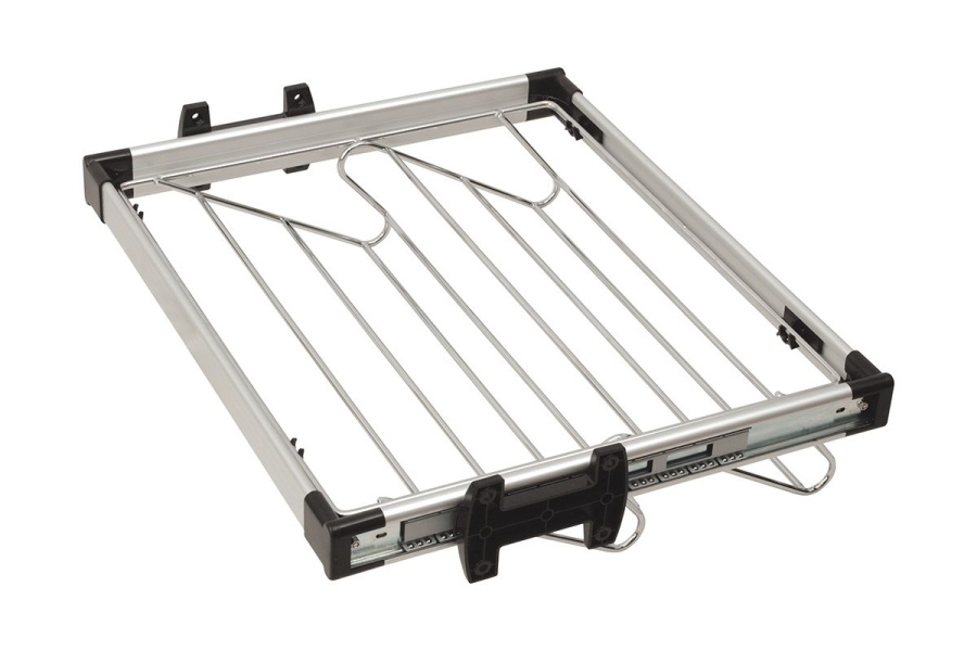 Обувница в шкаф на 600мм, 564х462х155мм, полное выдвижение, алюминий/черный