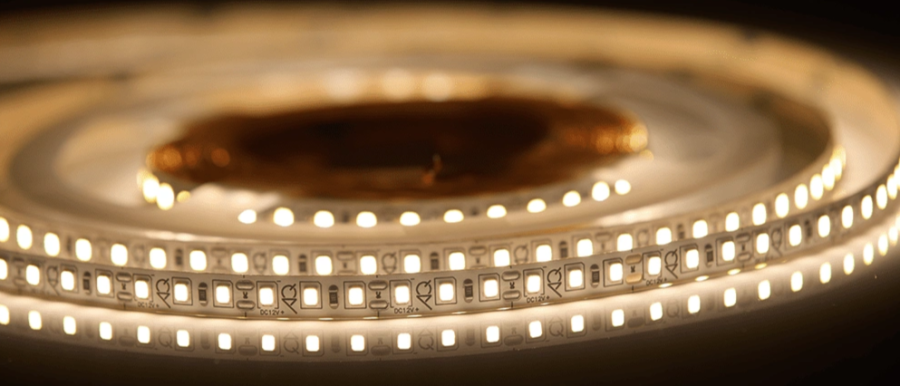 Лента  8х5000мм, SMD 2835, 12В, теплый,  9.6 Вт/м, 120 диодов/м, 1 300 Лм/м, IP20, AQ