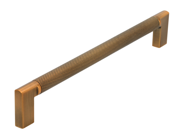 Ручка-скоба, 2457-206ZN79ZN79, 192мм, металл, бронза, с насечками