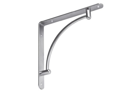 Полкодержатель стальной "Дуга" вогнутый, 222х222мм, хром
