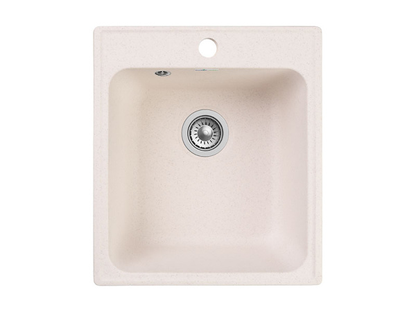 Мойка GranFest QUARZ 17, 418х477 мм, белый (квадратная, без сифона)