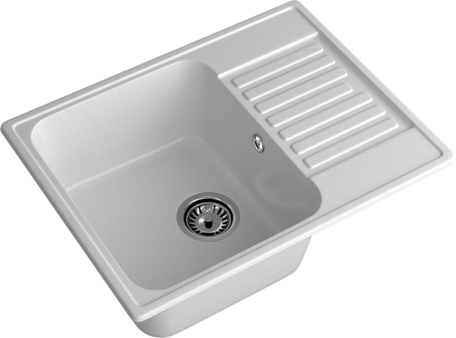 Мойка ЭкоМ 6248, 620х480мм, кварц, серый (без сифона)