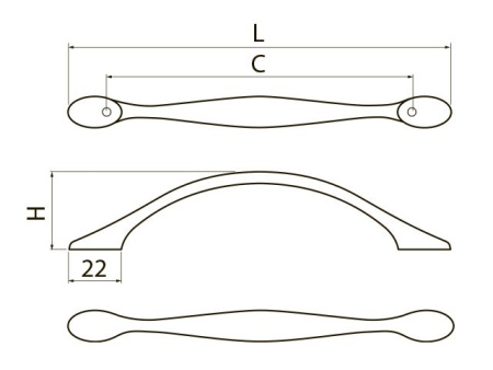 Ручка-скоба, CAMAIO, 96мм, металл, сатин