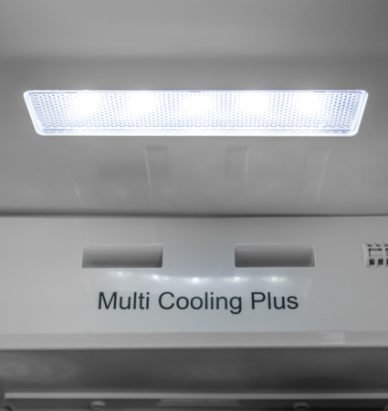 Холодильник отдельностоящий двухкамерный LSB530STGID, стекло/стоун, Lex