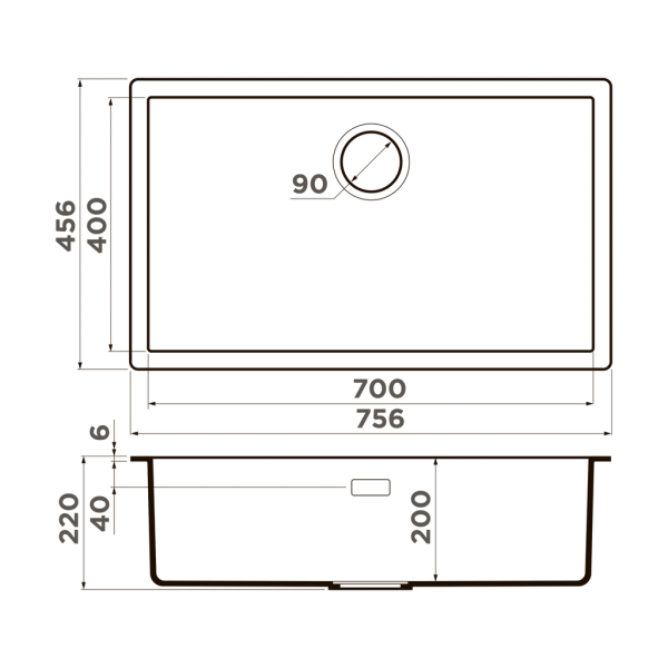 Мойка Yamakawa 75T-U/I-BL, Tetogranit/черный