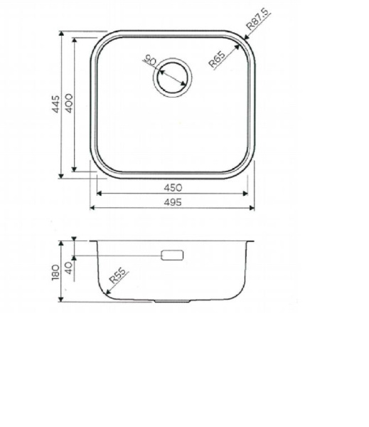 Мойка Omi 49-U/I-IN, нержавеющая сталь, нержавеющая сталь