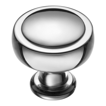 Ручка-кнопка, 1915 0038 PN, d=38мм, металл, глянцевый никель