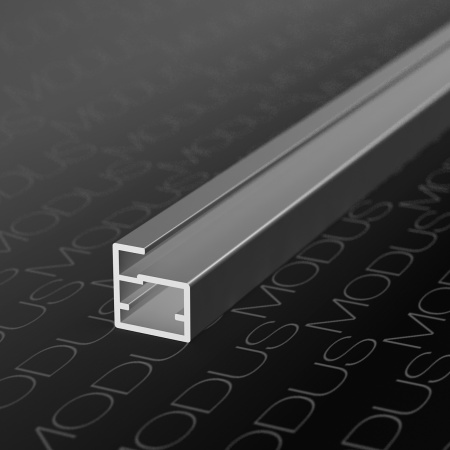 MZ02 Алюминиевый профиль для стекла, 20,5х19мм, L=3000мм, черный браш