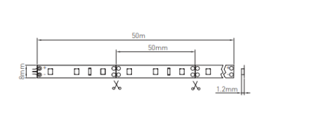 Лента  5х5000мм, SMD 2835, 12В, холодный, 10.0 Вт/м, 120 диодов/м, 750 Лм/м, IP20, GTV