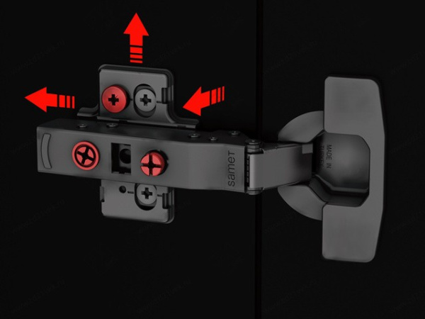 Петля MASTER BLACK, накладная, со встроенным доводчиком, 48мм, Samet