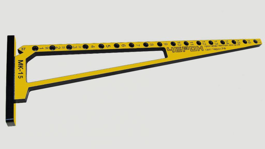 Мебельный кондуктор для стяжек-евровинтов, L=580мм, d втулки=7мм, шаг отверстий 32мм