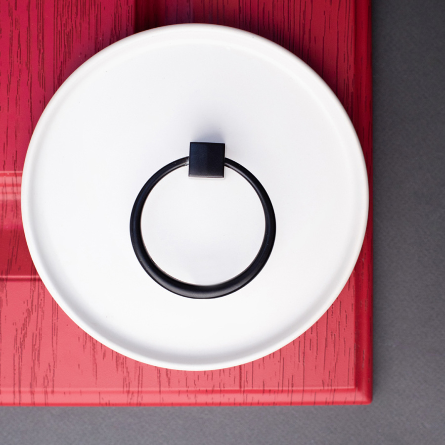 Ручка-кнопка, K-1130 BL, 23х62х67мм, металл, черный матовый