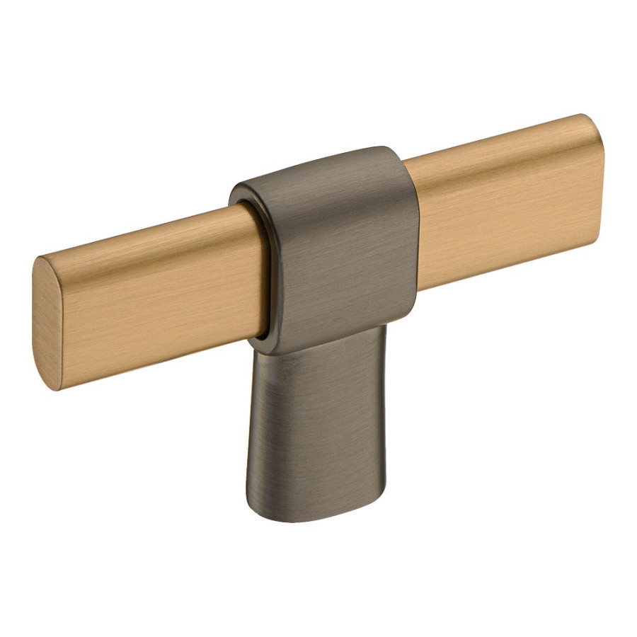 Ручка-кнопка, 71-Titanium-Champagne Gold, металл, графит/матовая латунь
