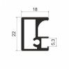Профиль-ручка MF61, L=6000мм, черный браш